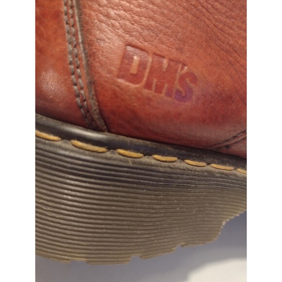 Vintage Dr. Martens Red Boots Made in England DMS Label Mens Size 9 Rare Patina - Picture 9 of 15